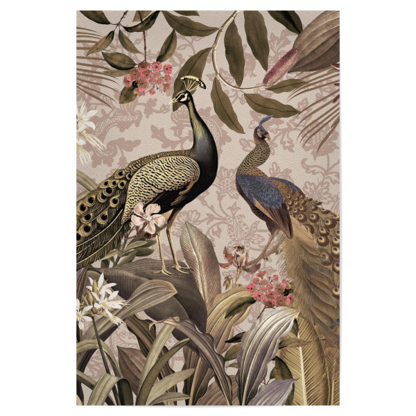 Poster 30x20 cm "Vintage Tropical Peacocks Jungle" artboxONE - Natur,Reise,Floral,Tiere