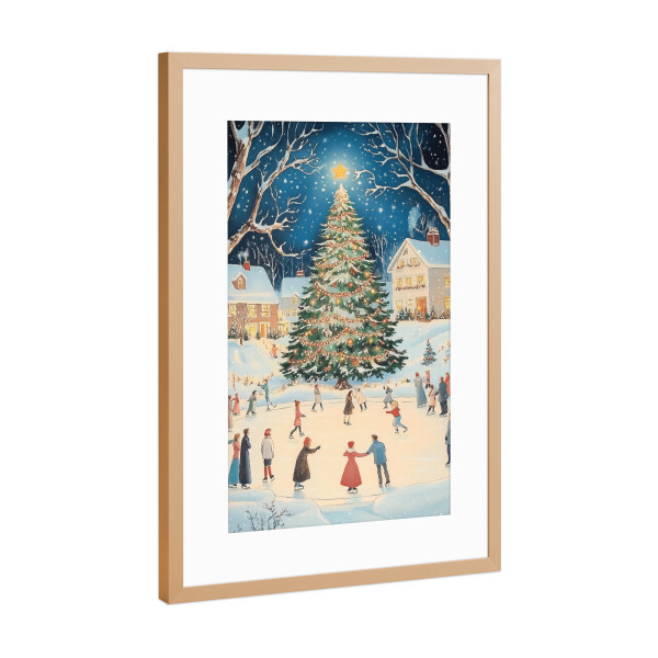 Poster mit Rahmen Kupfer "Weihnachtsbaumnacht" artboxONE - Städte,Natur,Menschen,Weihnachten,Festivals