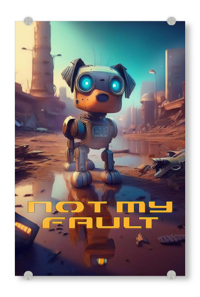 Acrylglasbild "Nicht meine Schuld" artboxONE - Comic,Fiktion,Lustig