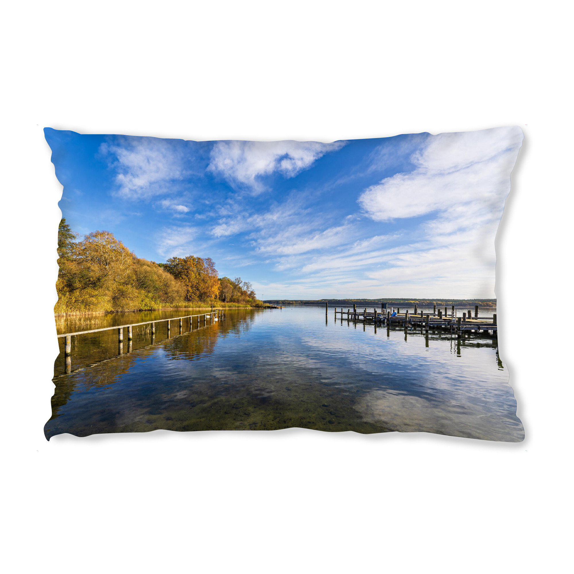 Design-Kissen "Bäume und Steg am Plauer See" artboxONE - Natur,Reise