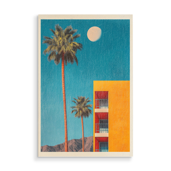 Holzbild "Palm Springs Apartment Nostalgie" artboxONE - Natur,Architektur,Reise / Länder