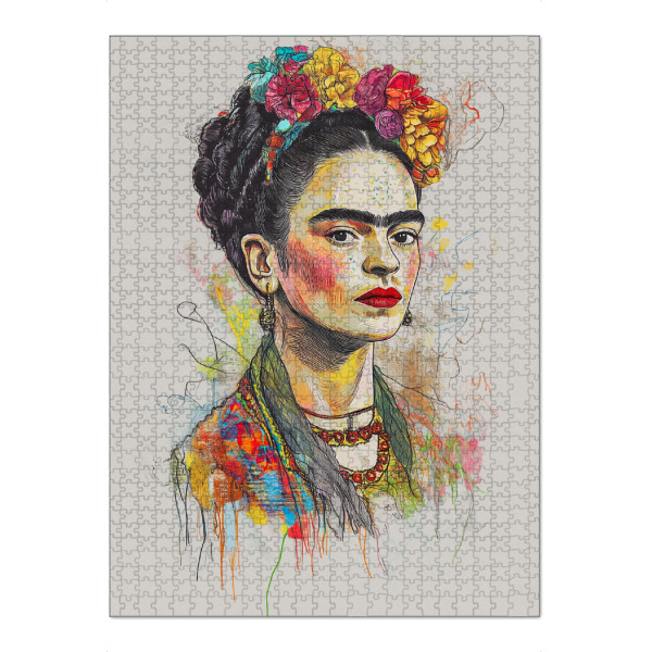Puzzle Ravensburger "Emotionale Frida Skizze" artboxONE - Floral,Abstrakt,Menschen