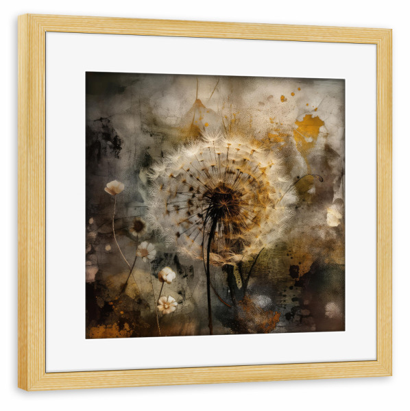 Poster mit Rahmen kiefer "Löwenzahndrift" artboxONE - Natur,Floral,Für Mama