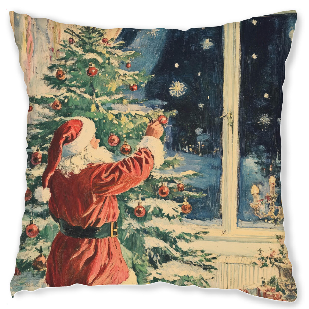 Design-Kissen "Santa-Haus" artboxONE - Weihnachten,Fiktion,Festivals