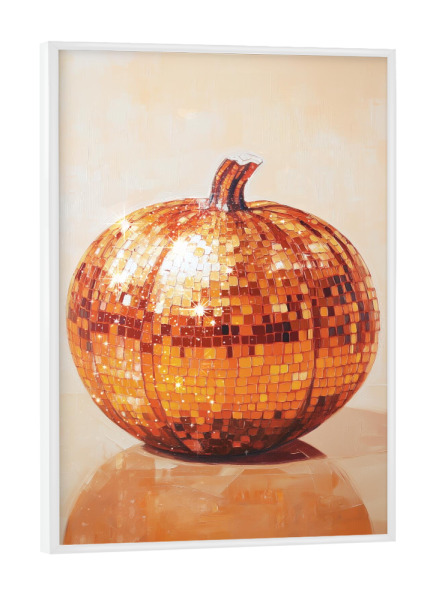 Poster mit weißem Rahmen "Disco-Kürbis" artboxONE - Essen & Trinken,Abstrakt,Essen & Trinken / Obst & Gemüse