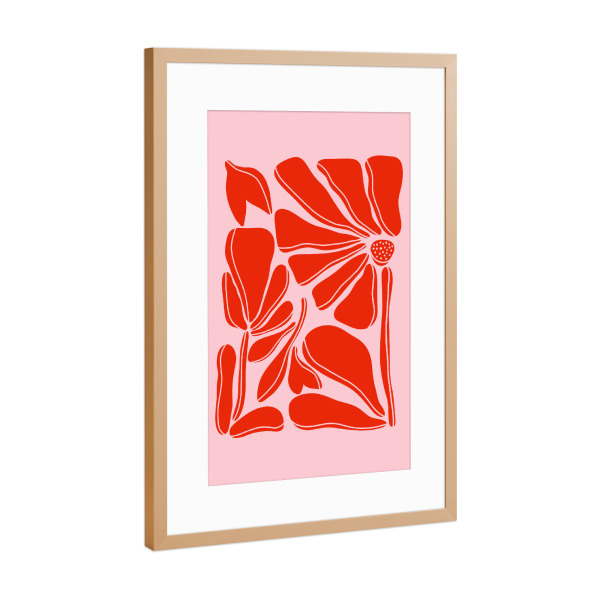 Poster mit Rahmen Kupfer "Wandgarten - Rosarot" artboxONE - Natur,Floral,Abstrakt