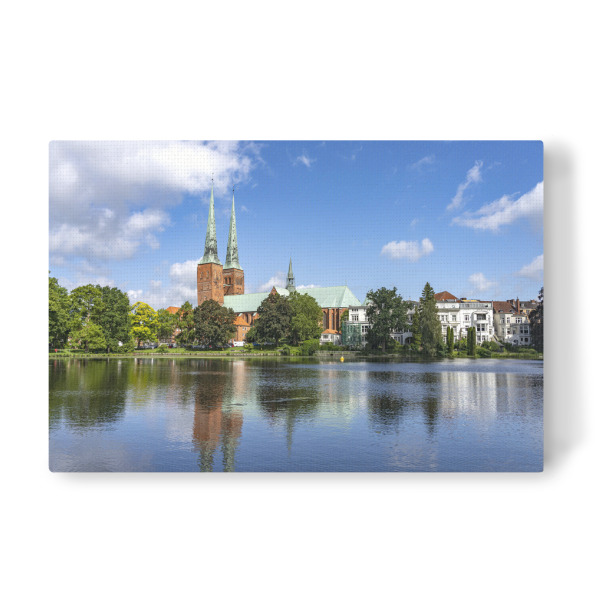 Leinwandbild "Lübeck" artboxONE - Städte - Lübecker dom,Hansestadt lübeck,Schleswig-holstein,Dom,Mühlenteich,Lübeck