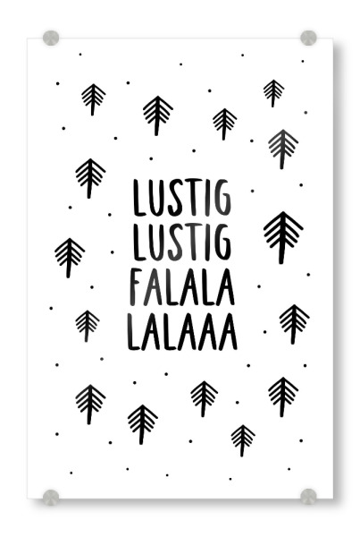 Acrylglasbild "Lustig lustig" artboxONE - Typografie,Weihnachten,Lustig