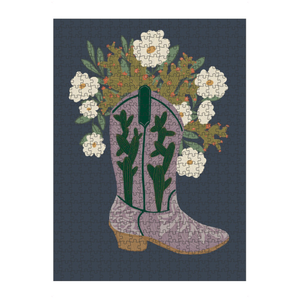 Puzzle Ravensburger "Cactus with Florals in Cowboy Boot" artboxONE - Reise,Floral,Männer