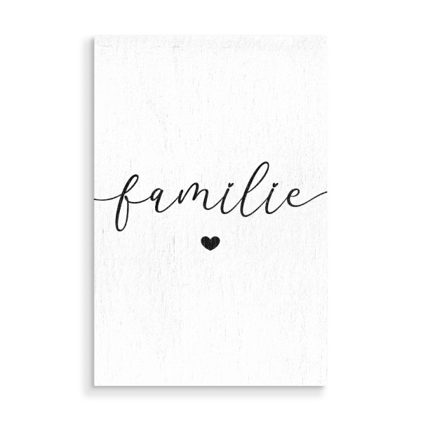 Holzbild "Familie in Schreibschrift" artboxONE - Typografie,Liebe,Für Mama