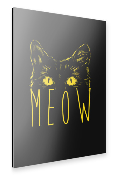 Alu-Dibond "Miau-Katze-Zeichnung" 30x20 cm artboxONE
