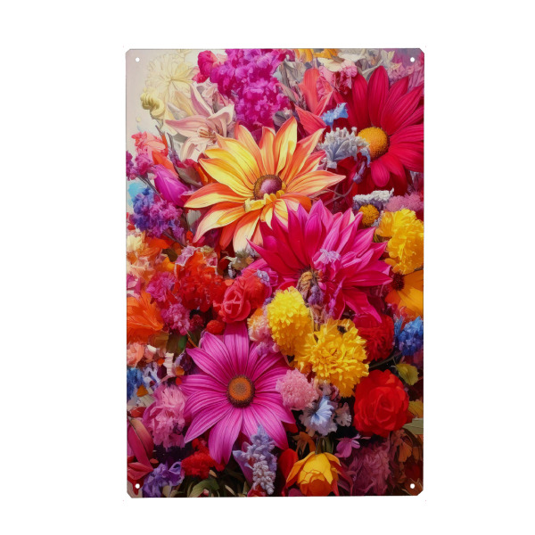 Holzbild "Großer Strauß exotischer Blumen" artboxONE - Floral