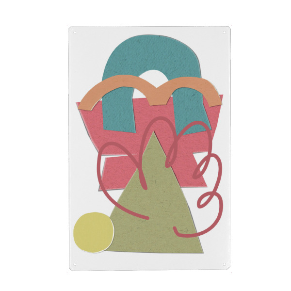 Holzbild "Colorful abstract collage" artboxONE - Abstrakt - Abstract,Geometric,Shapes,Pastel,Colorful,Layered,Playful,Design,Arrangement,Art