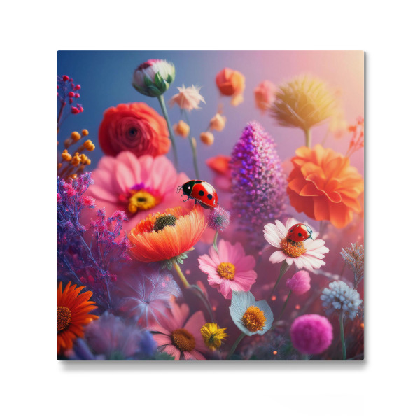 Galerie-Print "Blumenwiese mit Marienkäfern" 30x30 cm artboxONE