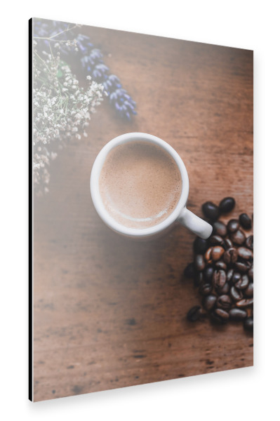 Alu-Dibond "Mediterraner Espresso mit Lavendel" 30x20 cm artboxONE