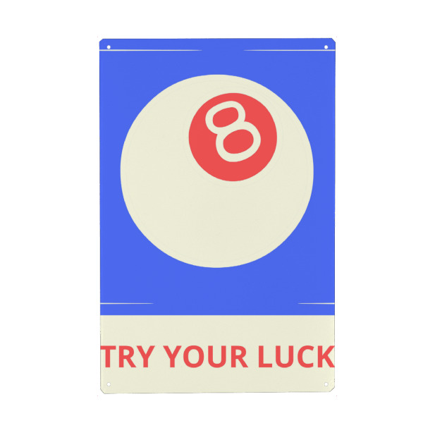 Holzbild "TRY YOUR LUCK" artboxONE - Abstrakt