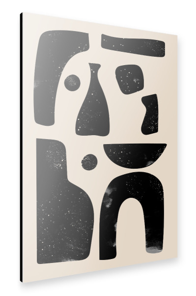 Alu-Dibond "Beige schwarze Kompositionskunst" 30x20 cm artboxONE