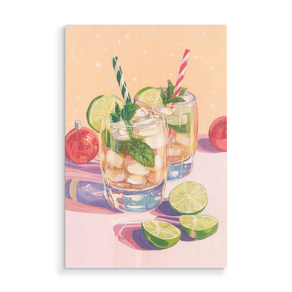 Holzbild "Limettencocktail" artboxONE - Essen & Trinken,Weihnachten,Essen & Trinken / Alkohol,Festivals