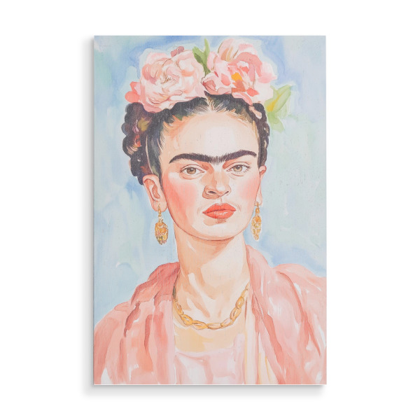 Holzbild "Frida-Selbstporträt" artboxONE - Floral,Menschen,Festivals