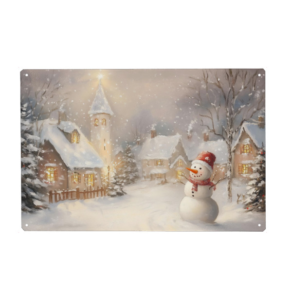 Metall Poster "Weihnachtsdorfnacht" artboxONE - Architektur,Weihnachten,Festivals