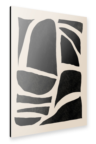 Alu-Dibond "Beige schwarze abstrakte Kunst" 75x50 cm artboxONE