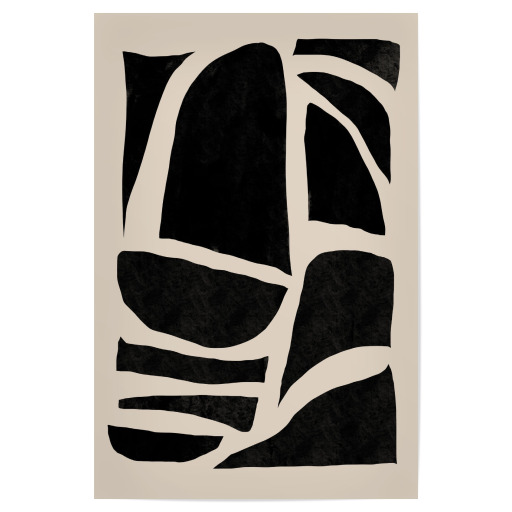 Beige schwarze abstrakte Kunst