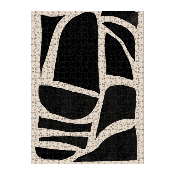 Puzzle Ravensburger "Beige schwarze abstrakte Kunst" artboxONE - Abstrakt,Geometrie - Komposition,Abstrakt,Abstrakte kunst,Beige schwarz,Minimal