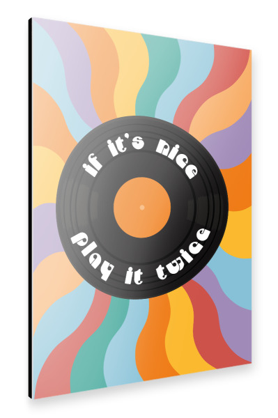Alu-Dibond "Schallplatte LP - Twice - farbig" 75x50 cm artboxONE