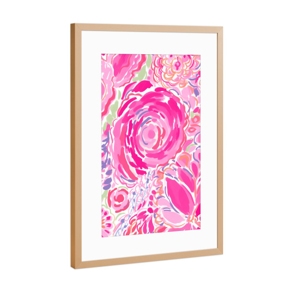 Poster mit Rahmen Kupfer "Pinke Blütenpracht" artboxONE - Natur,Floral,Für Kinder