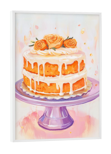 Poster mit weißem Rahmen "Karottenkuchen" artboxONE - Essen & Trinken
