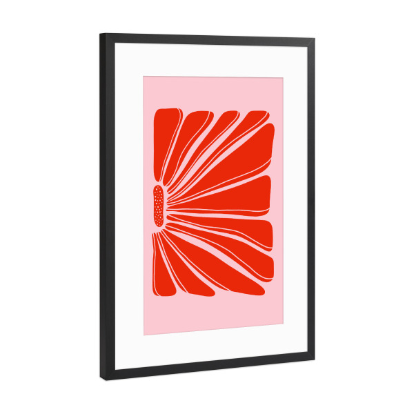 Poster mit Rahmen Schwarz (Metallic) "Blume - Rosarot" artboxONE - Natur,Floral,Abstrakt
