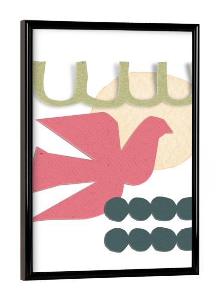Poster mit schwarzem Rahmen "Stylized pink bird" artboxONE - Abstrakt