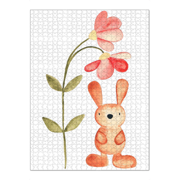 Puzzle Ravensburger "Kleiner Hase mit Blume" artboxONE - Natur,Für Kinder,Tiere