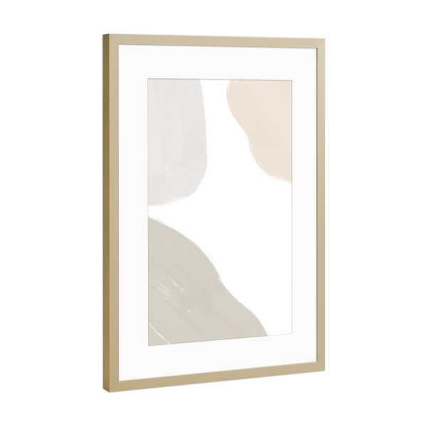 Poster mit Rahmen Gold "Komposition Beige Art" artboxONE - Abstrakt