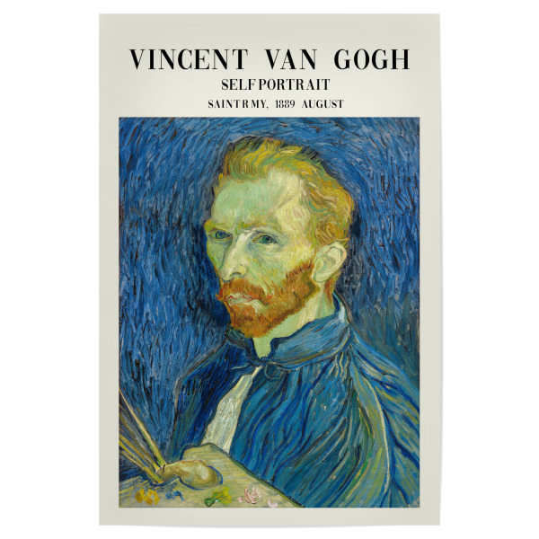 Poster "Selbstporträt Vincent blau Kunst" artboxONE - Typografie,Abstrakt,Menschen