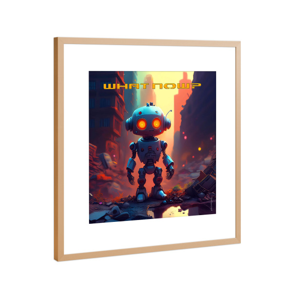 Poster mit Rahmen Kupfer "Was nun" artboxONE - Comic,Fiktion,Lustig