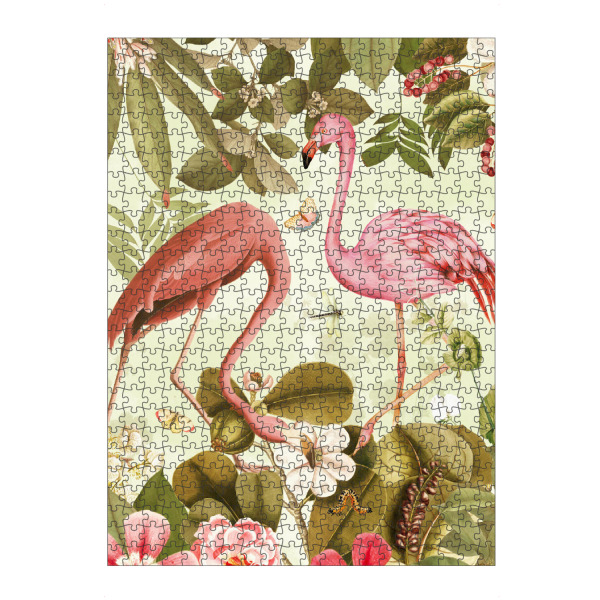 Puzzle Ravensburger "Pink Vintage Flamingo Paradise" artboxONE - Natur,Reise,Floral,Tiere