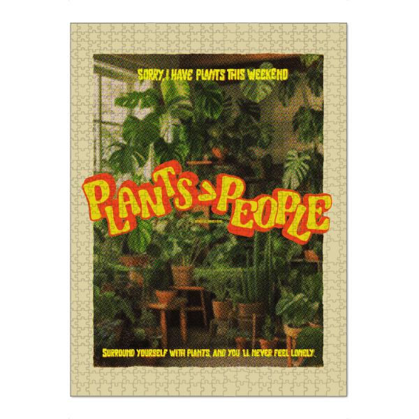 Puzzle Ravensburger "Pflanzen über Menschen" artboxONE - Natur,Lehrersprüche,Lustig - Pflanzen,Zitat,Lustig,Humor,Pop-art,Retro - Bild pflanzen