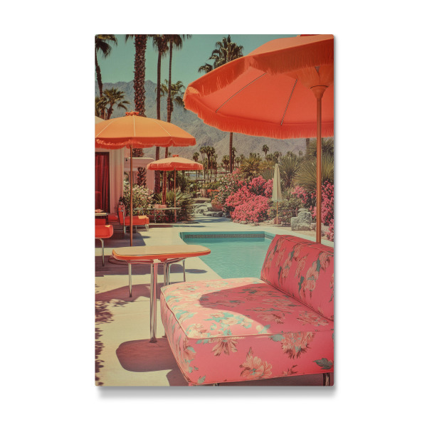 Galerie-Print "Retro Palm-Springs Gartenidylle" 75x50 cm artboxONE