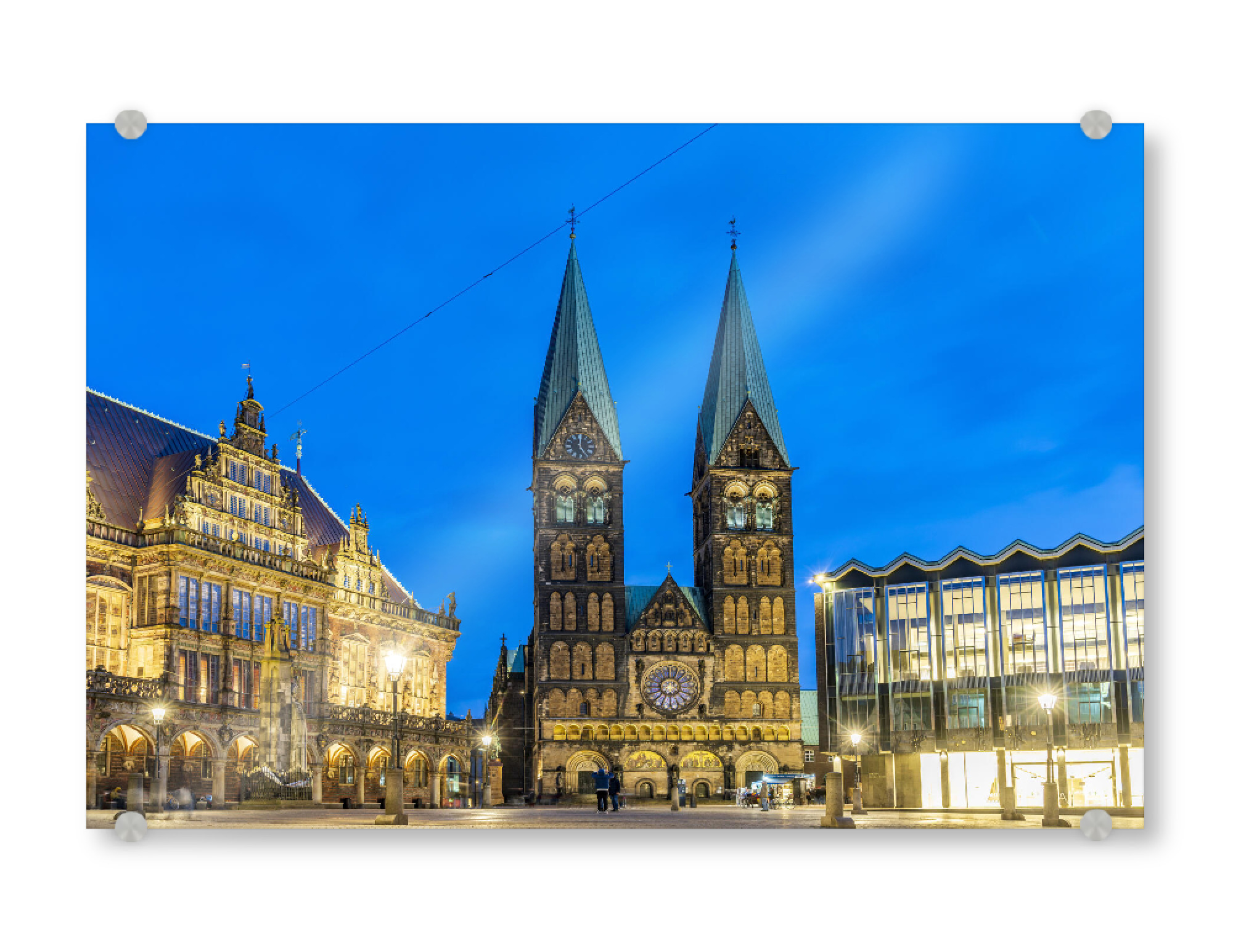 Acrylglasbild "Bremen bei Nacht" artboxONE - Städte,Architektur