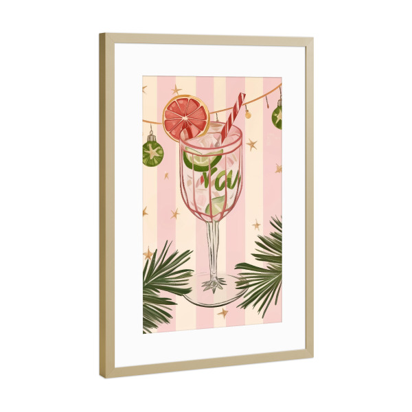 Poster mit Rahmen Gold "Festival-Cocktailkunst" artboxONE - Essen & Trinken,Weihnachten,Essen & Trinken / Alkohol,Festivals
