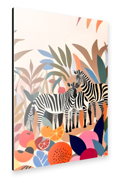 Alu-Dibond "Drei Zebras" 75x50 cm artboxONE