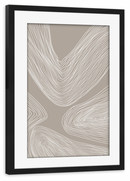 Poster mit Rahmen schwarz "Minimalist Freehand Line Art" artboxONE - Abstrakt