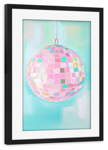 Poster mit Rahmen schwarz "Disco Pastel Dreams" artboxONE - Für Kinder,Musik,Festivals