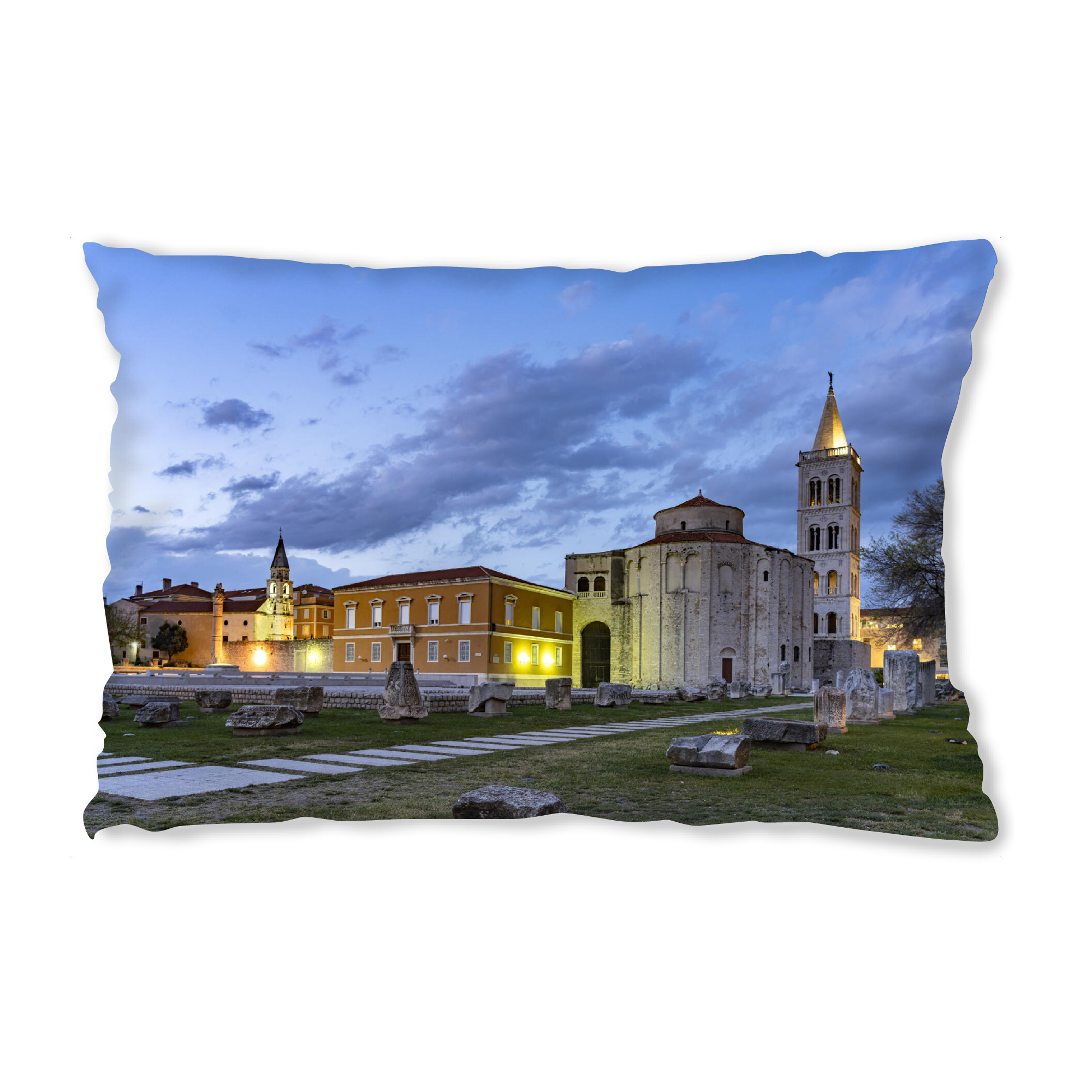Design-Kissen "Zadar bei Nacht" artboxONE - Reise,Architektur - Abenddämmerung,Kroatien,Europa,Sankt donatus,Zadar,Nacht,Kathedrale