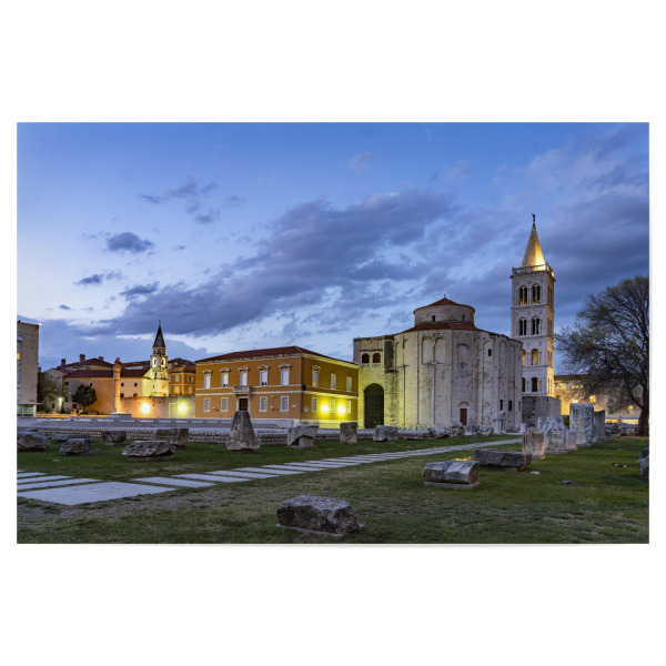 Poster "Zadar bei Nacht" artboxONE - Reise,Architektur - Abenddämmerung,Kroatien,Europa,Sankt donatus,Zadar,Nacht,Kathedrale