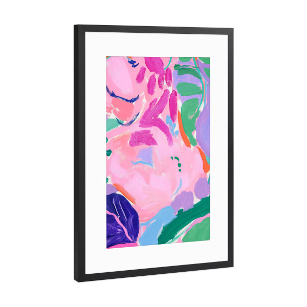 Poster mit Rahmen Schwarz (Metallic) "Pastel Pinselstriche Poesie" artboxONE - Für Kinder,Abstrakt