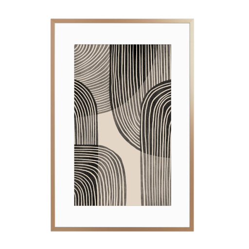 Schwarz Beige Abstrakt