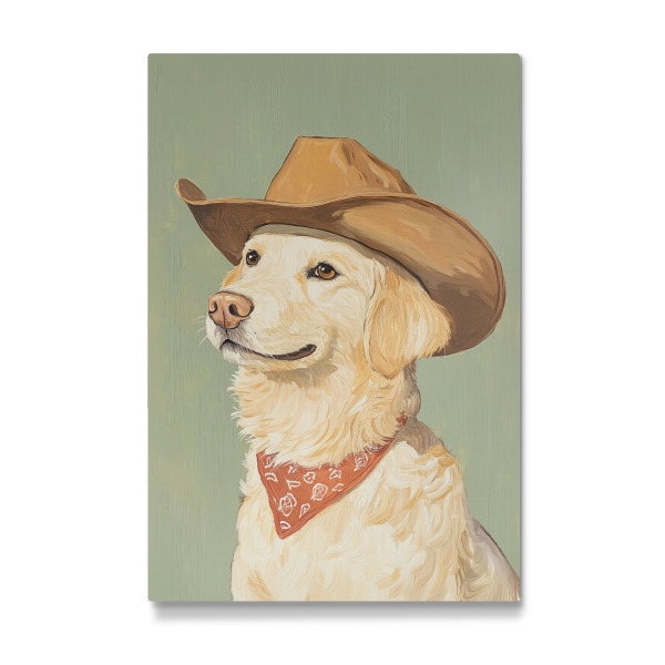 Galerie-Print "Cowboy-Golden Retriever" 75x50 cm artboxONE