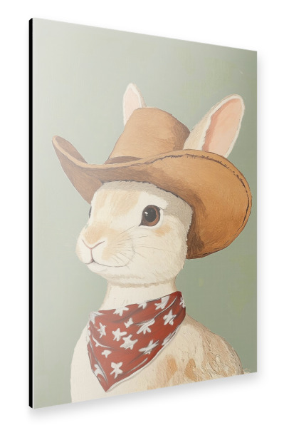 Alu-Dibond "Cowboy-Kaninchen" 75x50 cm artboxONE
